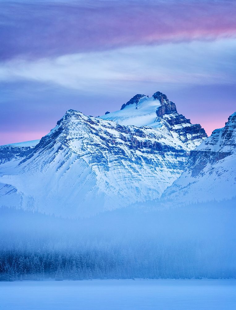 Canada-Alberta-Banff National Park-Dusk and fog at Mount Hector and Bow Lake art print by Ann Collins for $57.95 CAD